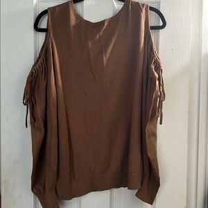 Express Women’s Sweater w/ Shoulder Cutouts. Brown/Tan Size Small